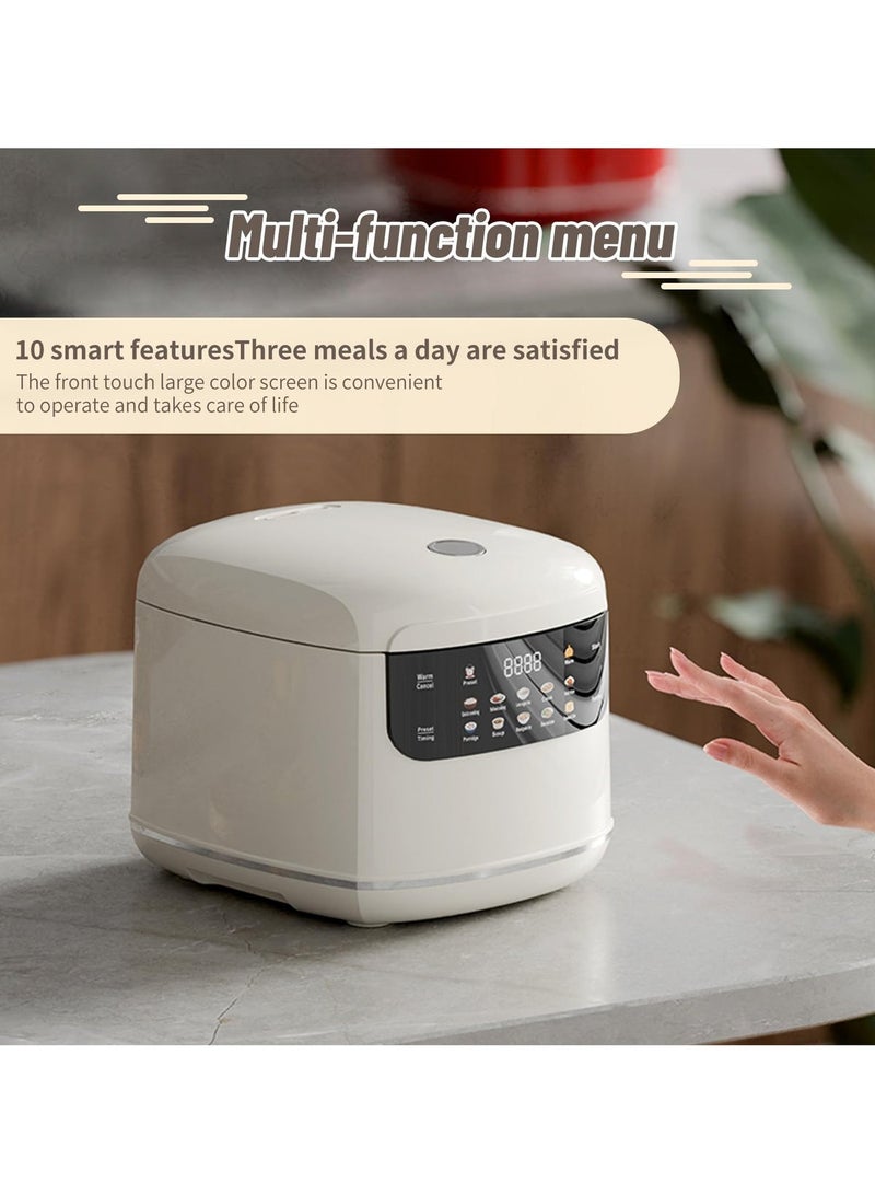 شظايا كريست جهاز طهي أرز كهربائي,  2 لتر جهاز طهي الأرز متعدد الوظائف ذكي للمنزل، 24 ساعة بدء مؤجل، مناسب لـ 1-2 أشخاص، صينية بخار، أكواب وملاعق قياس - Image 5